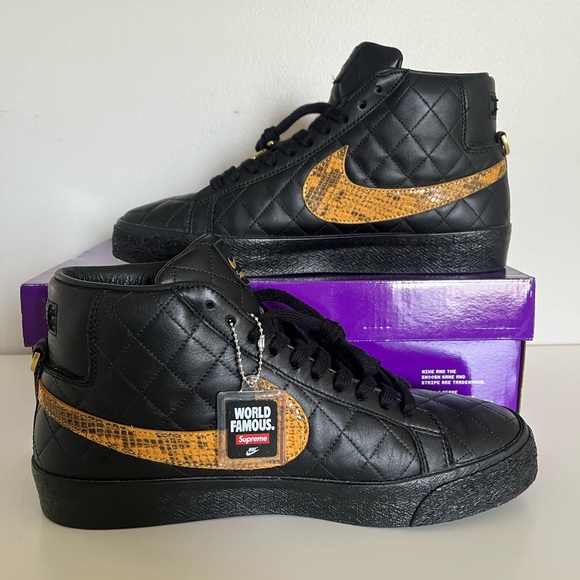 Nike SB Blazer Mid QS Supreme Black, Used (Size US Men’s 10.0) - Picture 2 of 5